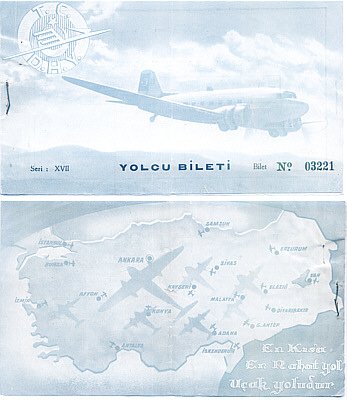 TURKISH STATE AIRLINES - 1947 ANKARA - ISTANBUL TICKET - ULTRA RARE