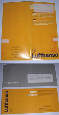 LUFTHANSA IN TURKEY - 1991 PSEUDO TICKET FORM, TICKET JACKET AND ENVELOPE SET
