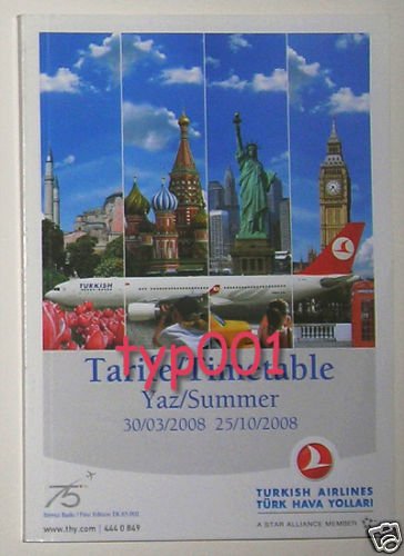 TURKISH AIRLINES - 2008 SUMMER DOMESTIC LINES TIMETABLE - 1. EDITION