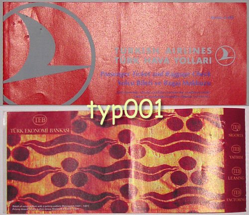 TURKISH AIRLINES - 1999 ANKARA - ISTANBUL - ANKARA RETURN TICKET