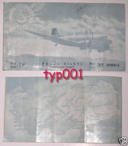 TURKISH STATE AIRLINES - 1950 ISTANBUL - ANKARA TICKET