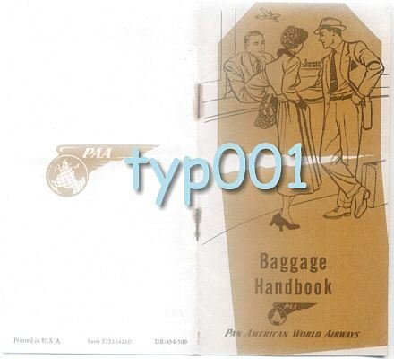 PAN AM - 1954 - BAGGAGE HANDBOOK