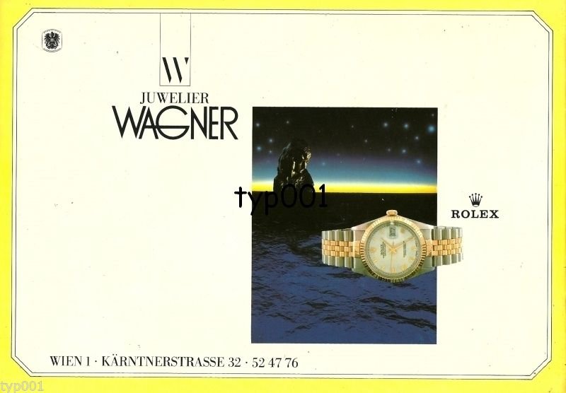 ROLEX - 1988 - JUWELIER WAGNER AUSTRIAN PRINT AD