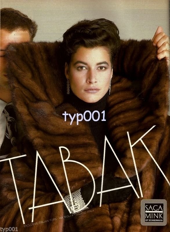 TABAK FURS - 1986 - EXCLUSIVE ITALIAN FURS SAGA MINK OF SCANDINAVIA PRINT AD
