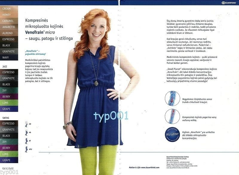 BAUERFEIND - 2013 VENOTRAIN COMPRESSION PANTYHOSE STOCKINGS LITHUANIAN PRINT AD