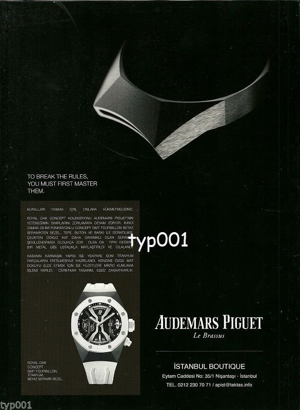AUDEMARS PIGUET - 2014 - ROYAL OAK CONCEPT GMT TOURBILLON TURKISH PRINT AD