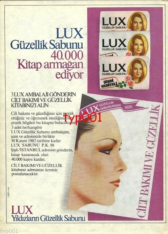 LUX- 1982 - BEAUTY BOOK GIFT CAMPAIGN TURKISH PRINT AD