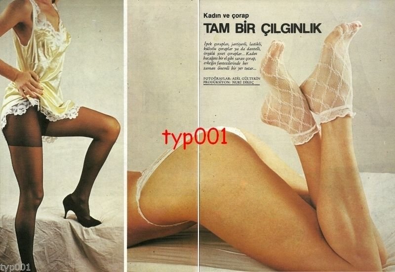 WOMEN & HOSIERY - 1985 - PANTYHOSE STOCKINGS 8 PAGE TURKISH PRINT EDITORIAL
