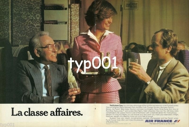 AIR FRANCE - 1980 - STEWARDESS LA CLASSE AFFAIRES PRINT AD - 2