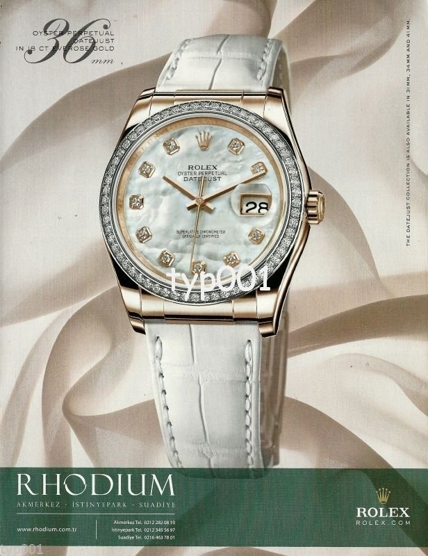 ROLEX - 2010 - OYSTER PERPETUAL DATEJUST IN 18 CARAT EVEROSE GOLD PRINT AD