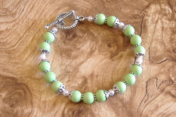 FREE SHIPPING Lime green turquoise bracelet
