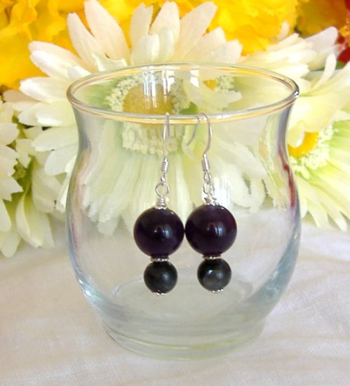 FREE SHIPPING Amethyst and labradorite earrings