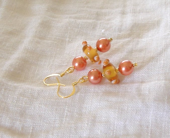FREE SHIPPING Fun and Funky lampwork glass earrings