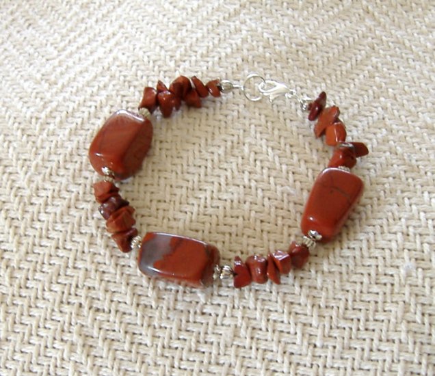 FREE SHIPPING Absolutely Gorgeous RED Jasper stone bracelet