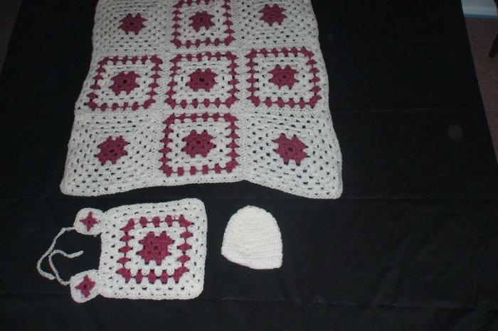 Mauve and White Baby Set