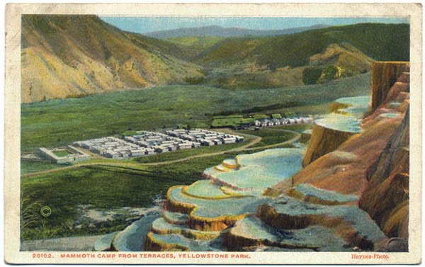 Mammoth Camp from Terraces, Yellowstone Park c1922