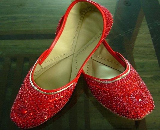 Indian Beaded Ladies shoes khussa mojari skirt