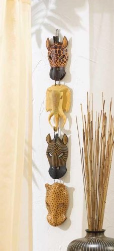 ANIMAL MASKS WALL PLAQUE