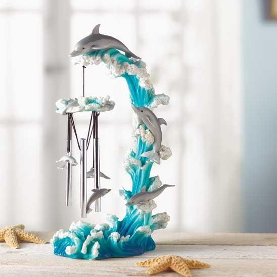 DOLPHIN ON WAVE WINDCHIME