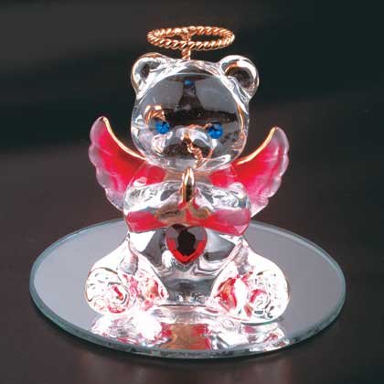 Birth Stone Glass Angel Bear