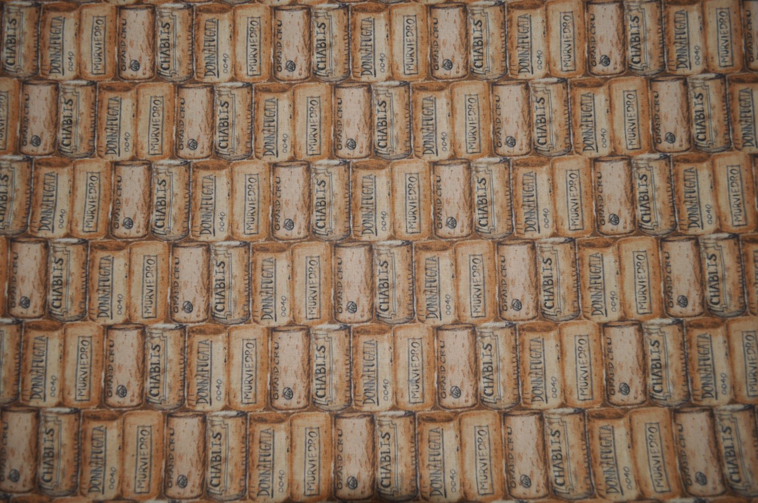 Wine Corks Cotton Print Fabric Sold BTY