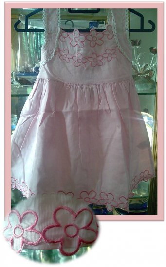 Pink Cotton Emroidery Dress