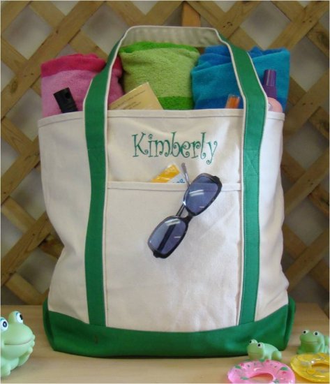 large beach tote bag {Green}