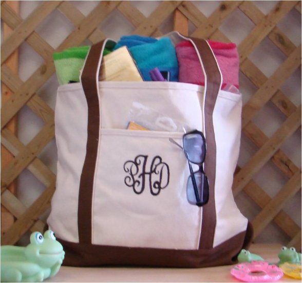 Large Beach tote Bag (Brown)