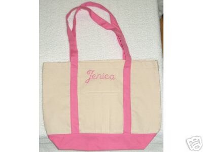 pink/natural Boat tote bag