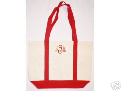 red/natural Boat tote bag