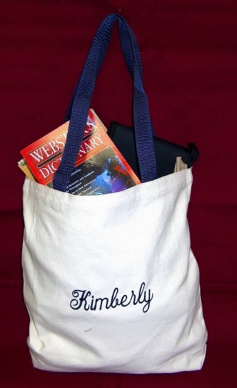 navy strap tote bag