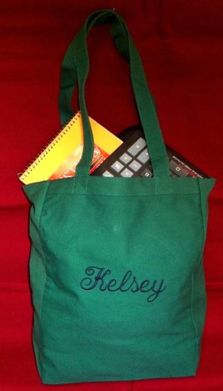 forest green book tote bag