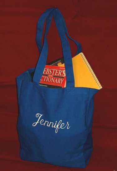 royal blue book tote bag