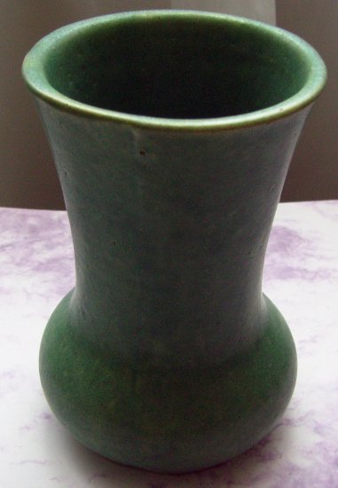 Early Antique Matte Green Hampshire Pottery Vase