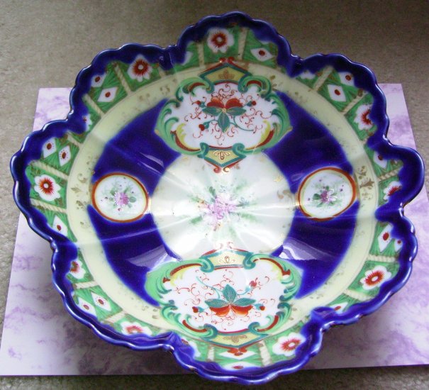 Antique 1900s Gaudy Welsh Dutch Serving Bowl