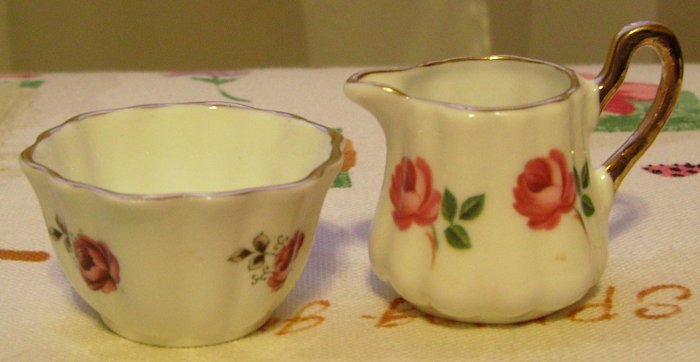 Sweet Sandford England Toy Size China Creamer & Sugar Set