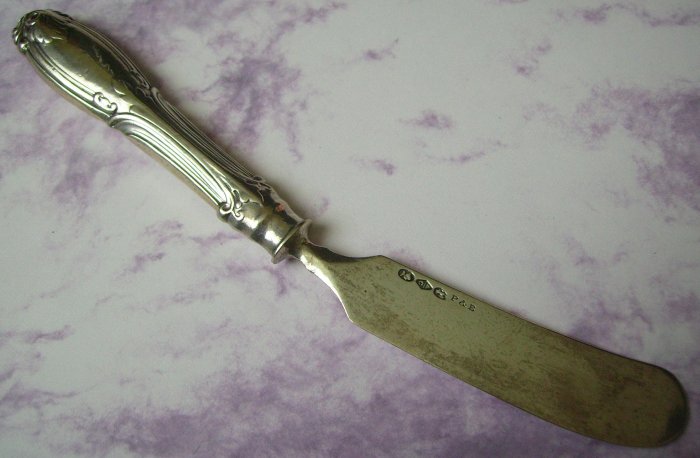 Old Antique 1820s Sterling Silver Butter Spreader