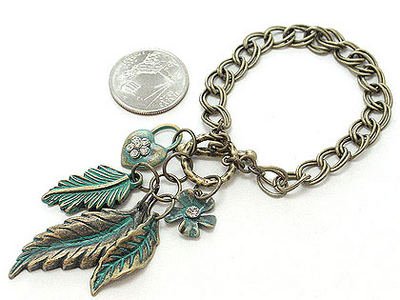 Ancient Leaves Chained Bracelet