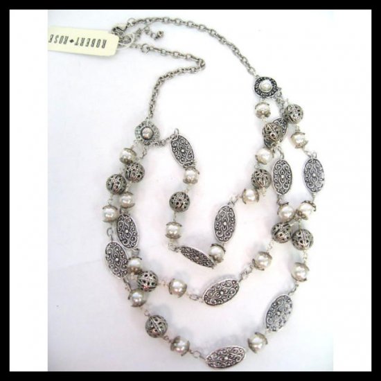 Pearl and Silver Layered Necklace