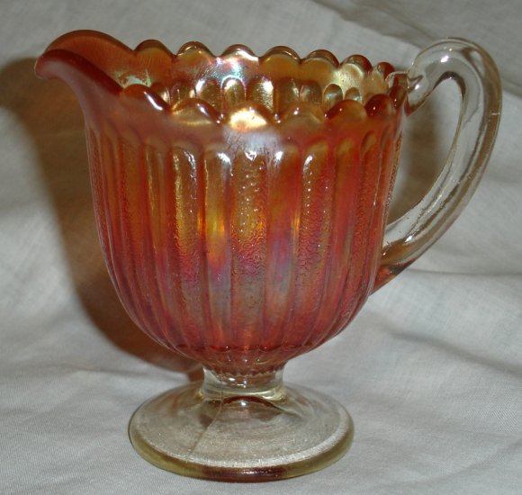 Amber Glass pedestal Creamer