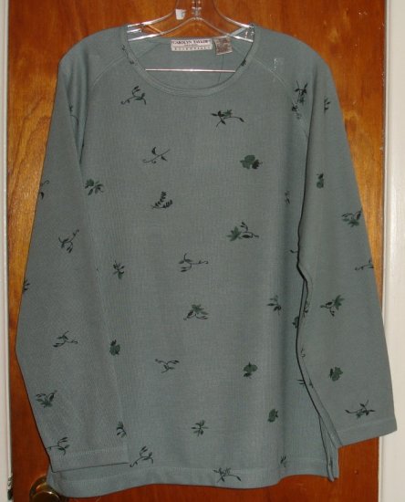 NWT Carolyn Taylor Women's Olive flowered blouse size XL 18