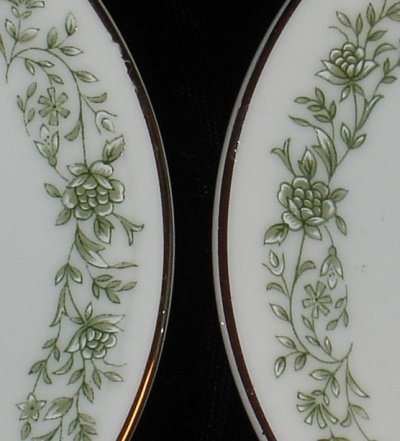 Mikasa Country Rose Pattern, White and Green Candle Holders