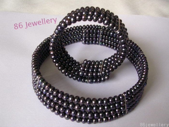 Natural Super rare 4-row fw white pearl chaplet match bracelet ID0805-13