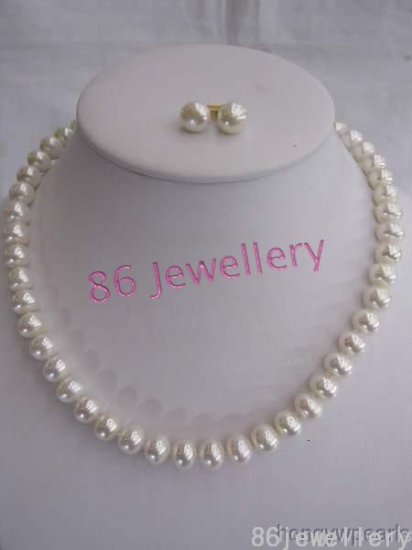 nature 12mm white fresh water pearls necklace ID 0805-14