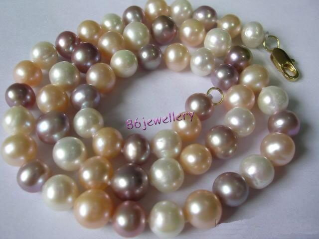 natural 3-color mix fresh water pearl necklace ID0805-24