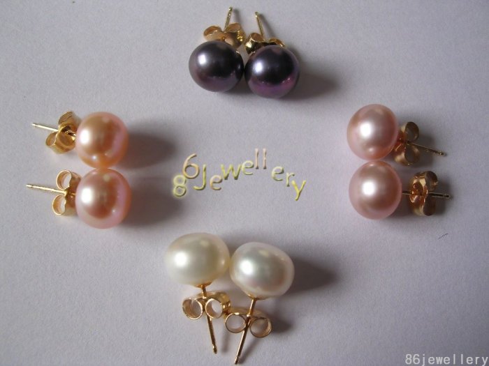 sublimate 4 pair stud 8mm pearl earring ID0805-29