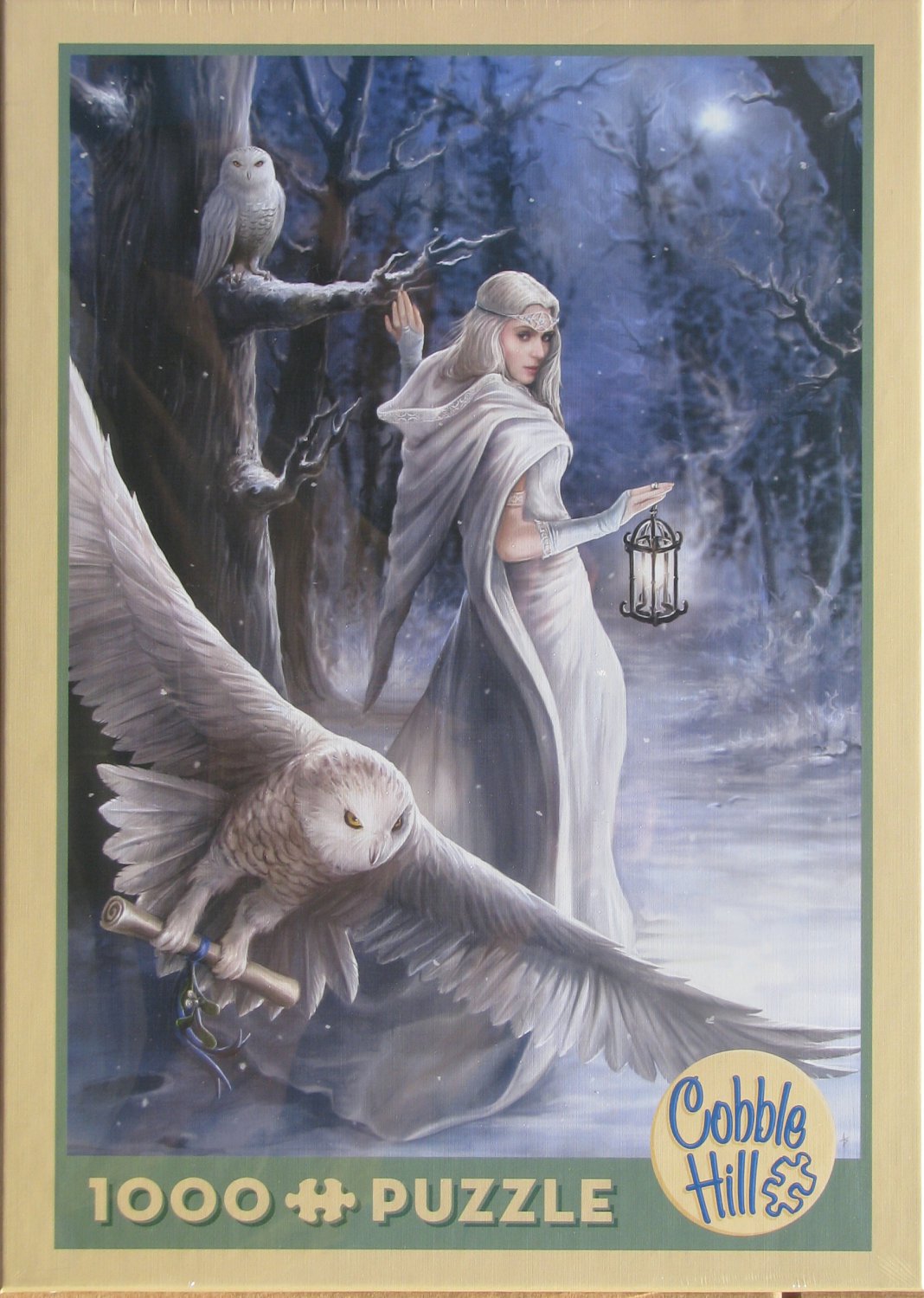 Cobble Hill MIDNIGHT MESSENGER 1000 pc Jigsaw Puzzle Anne Stokes Owls