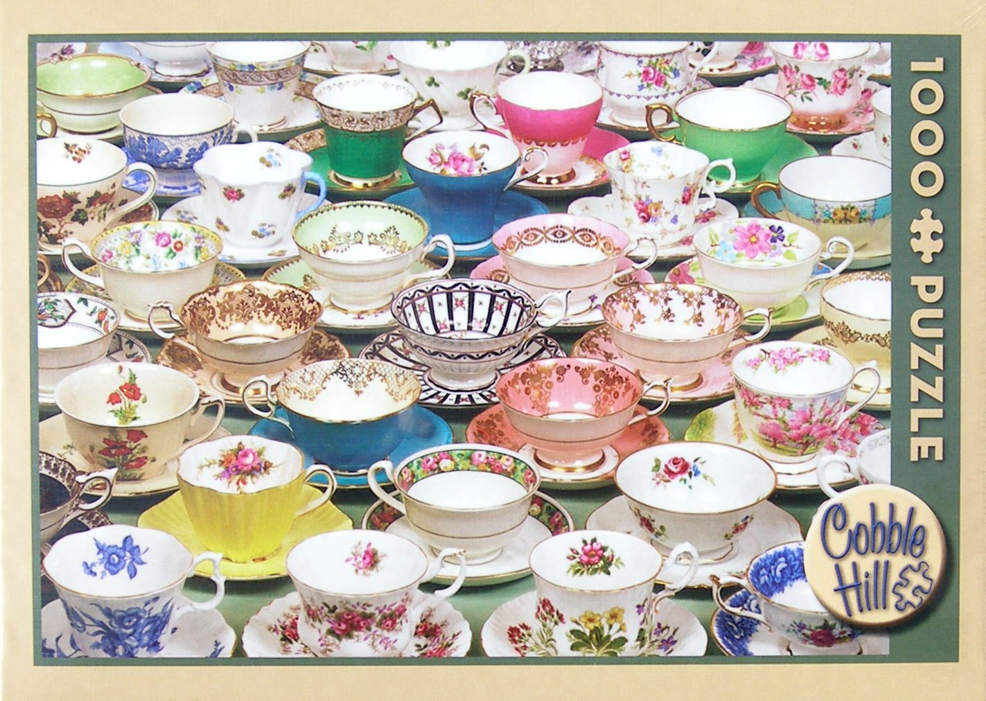 TEACUPS 1000 pc Jigsaw Puzzle Tea Cups Jack Pine Cobble Hill