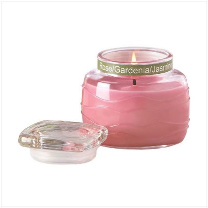 Pink Floral Scented Jar Candle