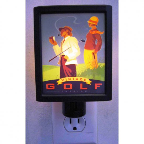Illuminart Vintage Golf Passion Art Print Night Light Si Huynh Artist